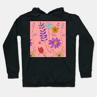 Rose tulip daisy lavender pattern Hoodie